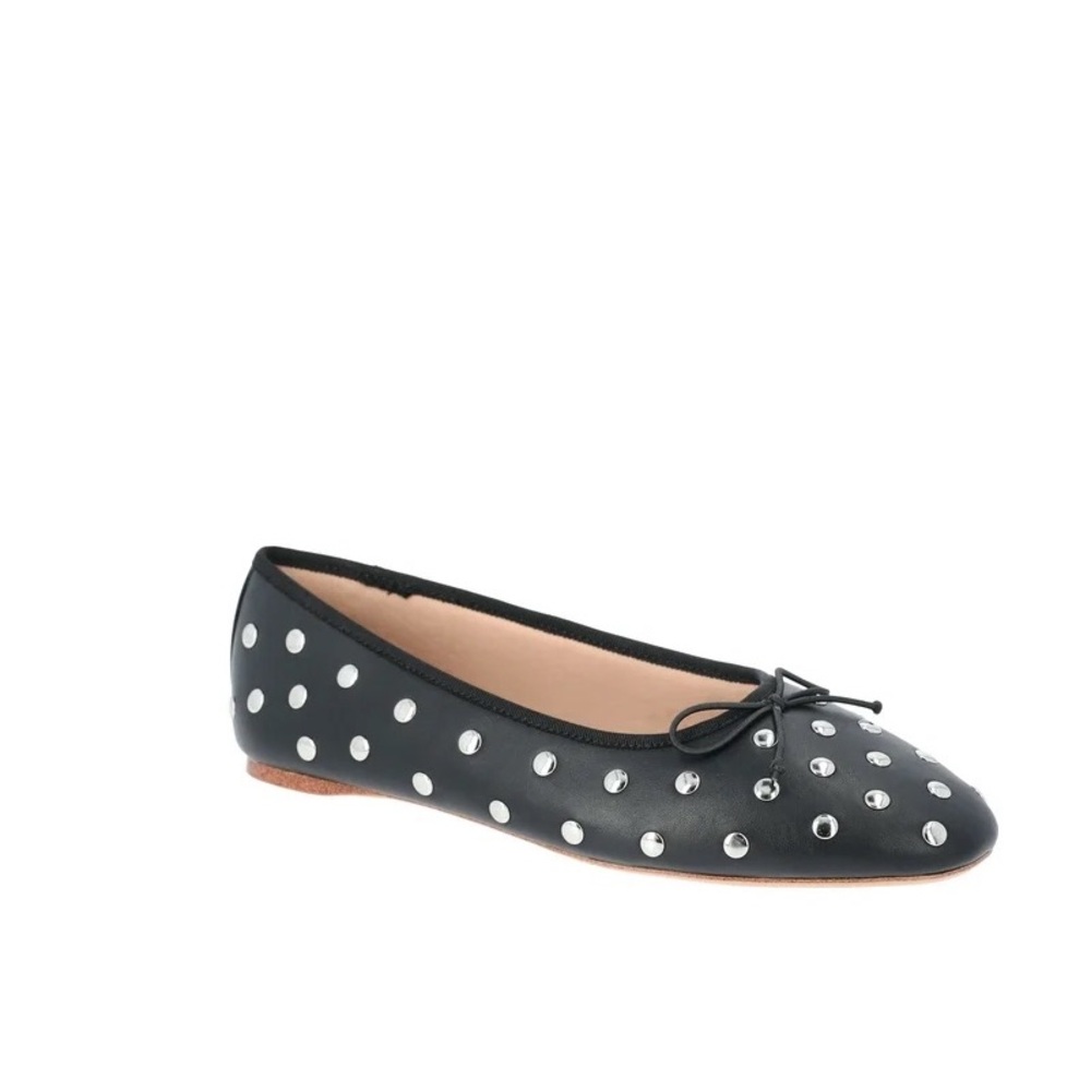 Black Studded Ballet Flats